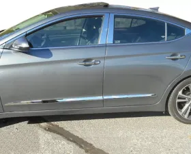 Quality Automotive Accessories 16-Piece Stainless Steel Window Trim Package Hyundai Elantra 4-Door Sedan 2017-2020