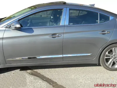 Quality Automotive Accessories 16-Piece Stainless Steel Window Trim Package Hyundai Elantra 4-Door Sedan 2017-2020 - WP17340