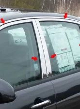 Quality Automotive Accessories 10-Piece Stainless Steel Window Trim Package Kia Amanti 4-Door Sedan 2004-2010                                     - WP24800 - Image 4