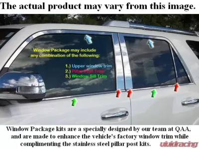 Quality Automotive Accessories 12-Piece Stainless Steel Window Trim Package Toyota Avalon 4-Door Sedan 2005-2011 - WP25125