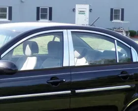 Quality Automotive Accessories 14-Piece Stainless Steel Window Trim Package Hyundai Accent 4-Door Sedan 2006-2011