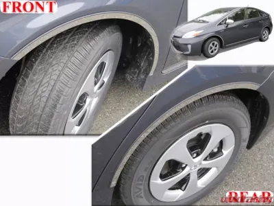 Quality Automotive Accessories 4-Piece Stainless Steel Wheel Well Accent Trim Toyota Prius 4-Door Hatchback 2010-2015 - WQ10135