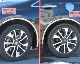Quality Automotive Accessories 4-Piece Stainless Steel Wheel Well Accent Trim Honda Civic 4-Door Sedan 2012-2015