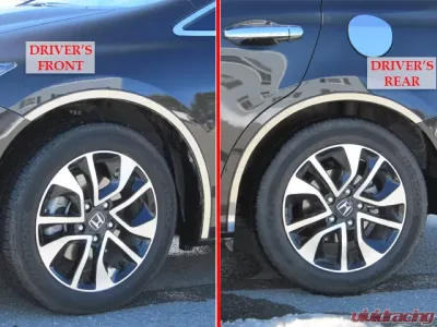 Quality Automotive Accessories 4-Piece Stainless Steel Wheel Well Accent Trim Honda Civic 4-Door Sedan 2012-2015 - WQ12214