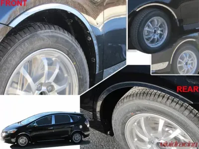 Quality Automotive Accessories 4-Piece Stainless Steel Wheel Well Accent Trim Toyota Prius V 4-Door Hatchback 2012-2017 - WQ12700