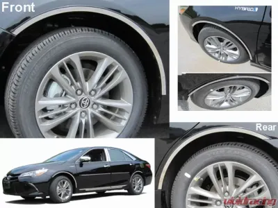 Quality Automotive Accessories 4-Piece Stainless Steel Wheel Well Accent Trim Toyota Camry 4-Door Sedan 2015-2017 - WQ15130