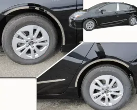 Quality Automotive Accessories 4-Piece Stainless Steel Wheel Well Accent Trim Toyota Prius 4-Door Hatchback 2016-2022