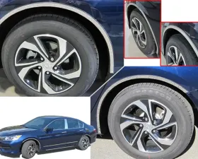 Quality Automotive Accessories 4-Piece Stainless Steel Wheel Well Accent Trim Honda Accord 4-Door Sedan 2016-2017