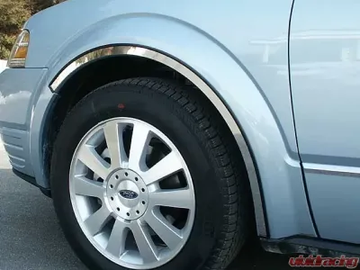 Quality Automotive Accessories 6-Piece Stainless Steel Wheel Well Accent Trim Ford Taurus X 4-Door Crossover SUV 2008-2009 - WQ48355