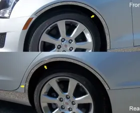 Quality Automotive Accessories 6-Piece Stainless Steel Wheel Well Accent Trim Cadillac ATS 4-Door Sedan 2013-2018