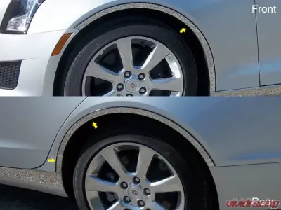 Quality Automotive Accessories 6-Piece Stainless Steel Wheel Well Accent Trim Cadillac ATS 4-Door Sedan 2013-2018 - WQ53237