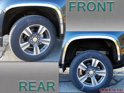 Quality Automotive Accessories 4-Piece Stainless Steel Wheel Well Accent Trim Chevrolet Colorado 4-Door 2015-2022 - WQ55150