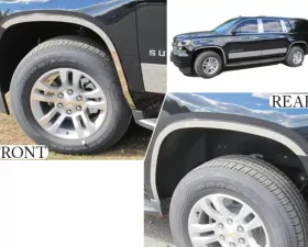 Quality Automotive Accessories 4-Piece Stainless Steel Wheel Well Accent Trim Chevrolet Suburban 4-Door SUV 2015-2020