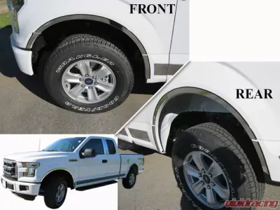 Quality Automotive Accessories 12-Piece Stainless Steel Wheel Well Accent Trim Ford F-150 2-Door 4-Door 2015-2017 - WQ55308