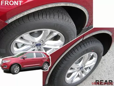 Quality Automotive Accessories 6-Piece Stainless Steel Wheel Well Accent Trim Ford Edge 4-Door SUV 2015-2022 - WQ55610