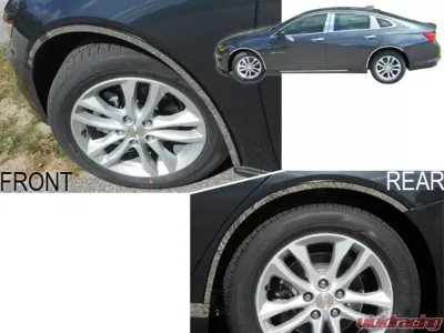 Quality Automotive Accessories 4-Piece Stainless Steel Wheel Well Accent Trim Chevrolet Malibu 4-Door Sedan 2016-2022 - WQ56105