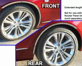 Quality Automotive Accessories 6-Piece Stainless Steel Wheel Well Accent Trim Cadillac CT6 4-Door Sedan 2016-2020