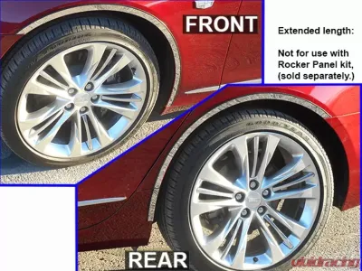 Quality Automotive Accessories 6-Piece Stainless Steel Wheel Well Accent Trim Cadillac CT6 4-Door Sedan 2016-2020 - WQ56231