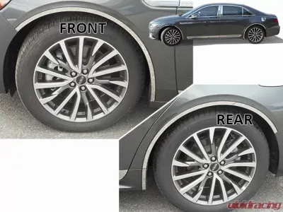 Quality Automotive Accessories 6-Piece Stainless Steel Wheel Well Accent Trim Lincoln Continental 4-Door Sedan 2017-2021 - WQ57680