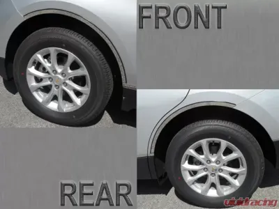 Quality Automotive Accessories 4-Piece Stainless Steel Wheel Well Accent Trim Chevrolet Equinox 4-Door SUV 2018-2022 - WQ58161