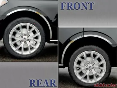 Quality Automotive Accessories 6-Piece Stainless Steel Wheel Well Accent Trim Ford Expedition 4-Door SUV 2018-2022 - WQ58383