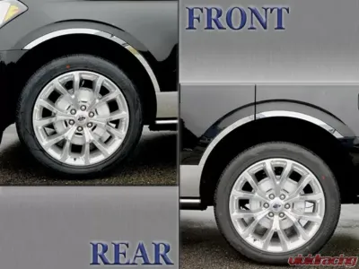 Quality Automotive Accessories 6-Piece Stainless Steel Wheel Well Accent Trim Ford Expedition 4-Door SUV 2018-2022 - WQ58384