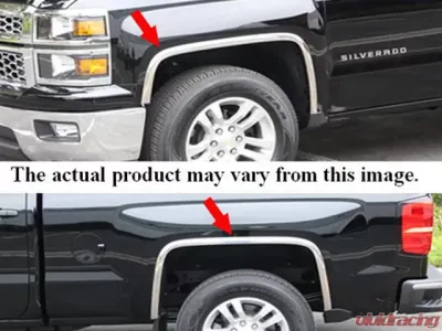 Quality Automotive Accessories 4-Piece Molded Stainless Steel Wheel Well Fender Trim Molding Chevrolet Colorado 2-Door 4-Door 2004-2012 - WZ44150
