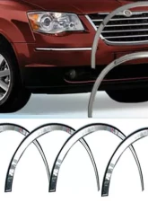 Quality Automotive Accessories 4-Piece Molded Stainless Steel Wheel Well Fender Trim Molding Chrysler Town & Country 4-Door Minivan 2008-2016                                     - WZ48895 - Image 4
