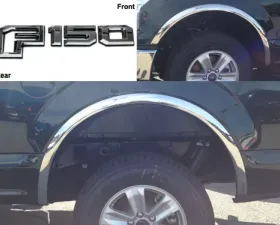 Quality Automotive Accessories 4-Piece Molded Stainless Steel Wheel Well Fender Trim Molding Ford F-150 2-Door 4-Door 2015-2017