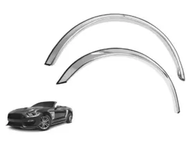 Quality Automotive Accessories 4-Piece Molded Stainless Steel Wheel Well Fender Trim Molding Ford Mustang 2-Door Coupe Convertible 2015-2016