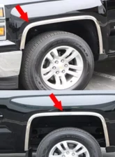 Quality Automotive Accessories 4-Piece Molded Stainless Steel Wheel Well Fender Trim Molding Chevrolet Silverado 2-Door 4-Door 1500 LD only 2016-2018                                     - WZ56181 - Image 3