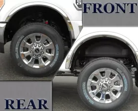 Quality Automotive Accessories 4-Piece Molded Stainless Steel Wheel Well Fender Trim Molding Ford F-250 & F-350 Super Duty 2-Door 4-Door Does not fit dually 2017-2022