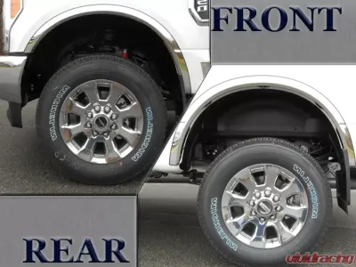 Quality Automotive Accessories 4-Piece Molded Stainless Steel Wheel Well Fender Trim Molding Ford F-250 & F-350 Super Duty 2-Door 4-Door Does not fit dually 2017-2022 - WZ57320