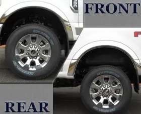 Quality Automotive Accessories 4-Piece Molded Stainless Steel Wheel Well Fender Trim Molding Ford F-250 & F-350 Super Duty 2-Door 4-Door Does not fit dually 2017-2022