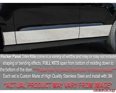 Quality Automotive Accessories 12-Piece Stainless Steel Rocker Panel Trim Full Kit Ford F-150 4-Door Crew Cab Long Bed 1987-1997 - TH17320