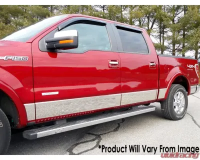 Quality Automotive Accessories 12-Piece Stainless Steel Rocker Panel Trim Lower Kit Ford F-150 4-Door Crew Cab 6.5' bed w/Flares Special Platinum Edition only 2009-2014 - TH49656