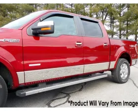 Quality Automotive Accessories 12-Piece Stainless Steel Rocker Panel Trim Lower Kit Ford F-150 4-Door Crew Cab 5.5' bed w/Flares Special Platinum Edition only 2009-2014