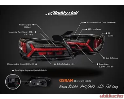 Buddy Club LED Tail Lamp AP1 Honda S2000 2000-2004 - BC08-TLAP1-01