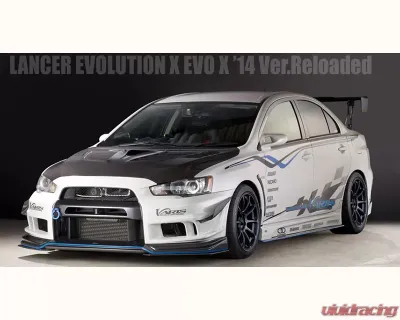 Varis Carbon Front Bumper Under Lip Version 2 Replacement for Mitsubishi EVO X CZ4A 08-15 - VAMI-202