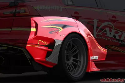 Varis Ver. 2 Widebody Rear Fender Kit with Fender Panel (FRP) for Mitsubishi Evolution X CZ4A - VAMI-237F