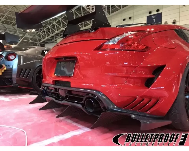 Varis Kamikaze-Z Widebody Rear Diffuser & Side Fins (VSDC) Nissan 370Z Z34 2009-2019 - VANI-321