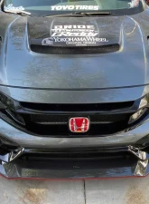 Varis Arising-I Vented Cooling Hood for Honda Civic Type-R FK8 2017-2019, Lightweight Design                                     - VBHO-105V - Image 6