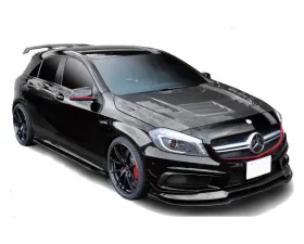 Varis Carbon Fiber Cooling Bonnet Hood System 2 with Side Fin Duct for Mercedes Benz A45 AMG Wagon 2013-2018