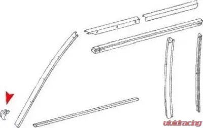 URO Parts Window Seal/Beaded Plate Mercedes-Benz Front Left - 1077271130