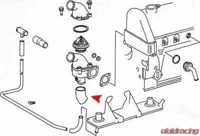 URO Parts Water Pump Bypass Hose Mercedes-Benz - 1272030082