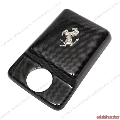 Exotic Car Gear Carbon Fiber Coolant Tank Cover w/ Cavallino Ferrari 360 - ECG-FER-360TCC