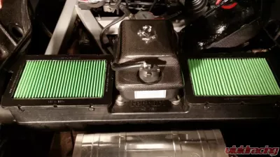 Exotic Car Gear Carbon Fiber Coolant Tank Cover w/ Cavallino Ferrari 360 - ECG-FER-360TCC