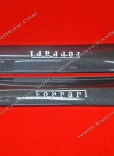 Exotic Car Gear Carbon Fiber 1-Pair OEM Door Sills w/ Raised Chrome Script Ferrari 360                                     - ECG-FER-3F4DSCR - Image 3