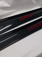 Exotic Car Gear Carbon Fiber 1-Pair OEM Door Sills w/ Raised Red Script Ferrari 360/F430                                     - ECG-FER-3F4DSSR - Image 3