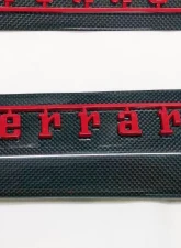 Exotic Car Gear Carbon Fiber 1-Pair OEM Door Sills w/ Raised Red Script Ferrari 360/F430                                     - ECG-FER-3F4DSSR - Image 3